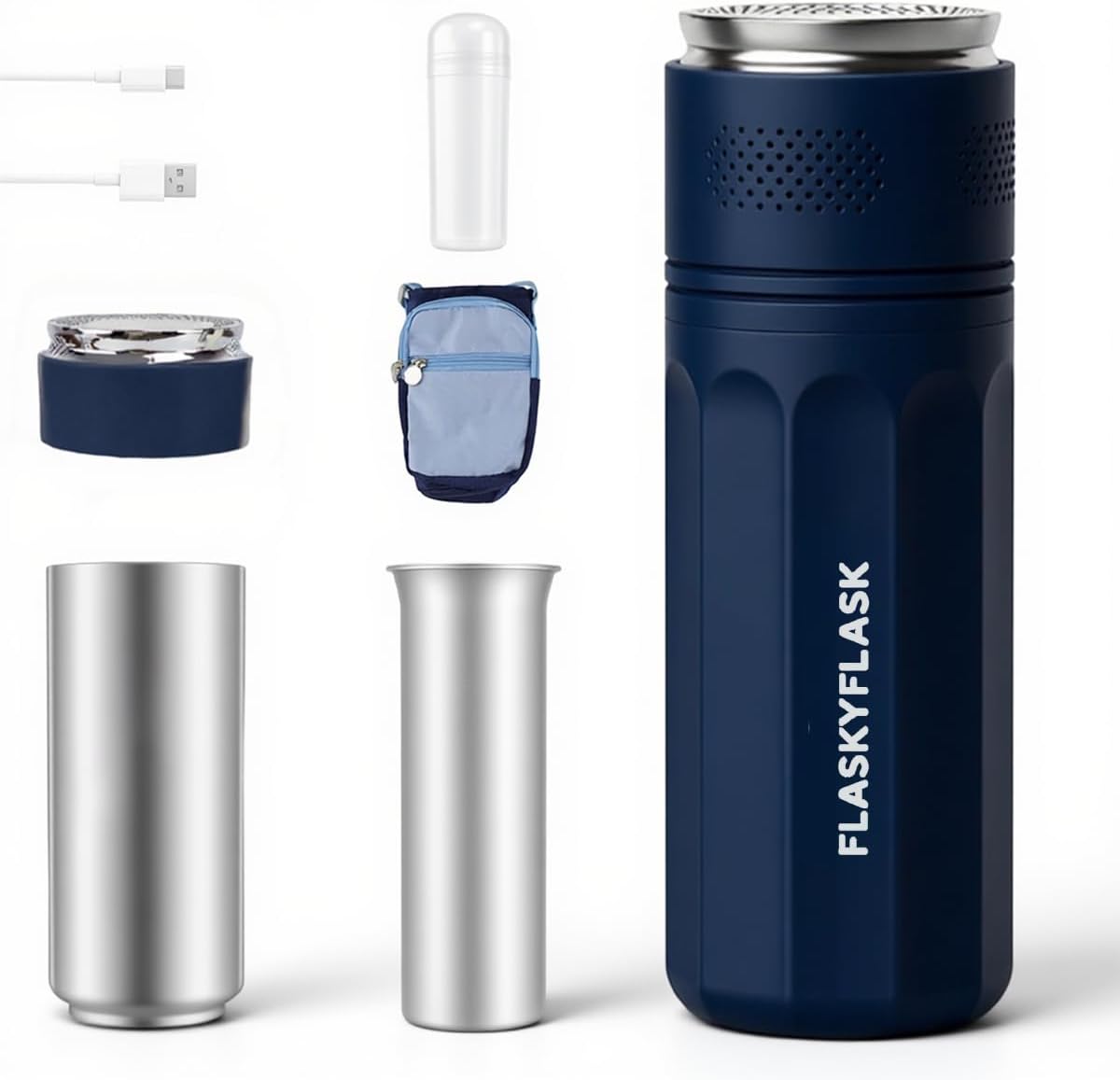 Réfrigérateur, 2–8 °C, bleu, portable, flaskyflask