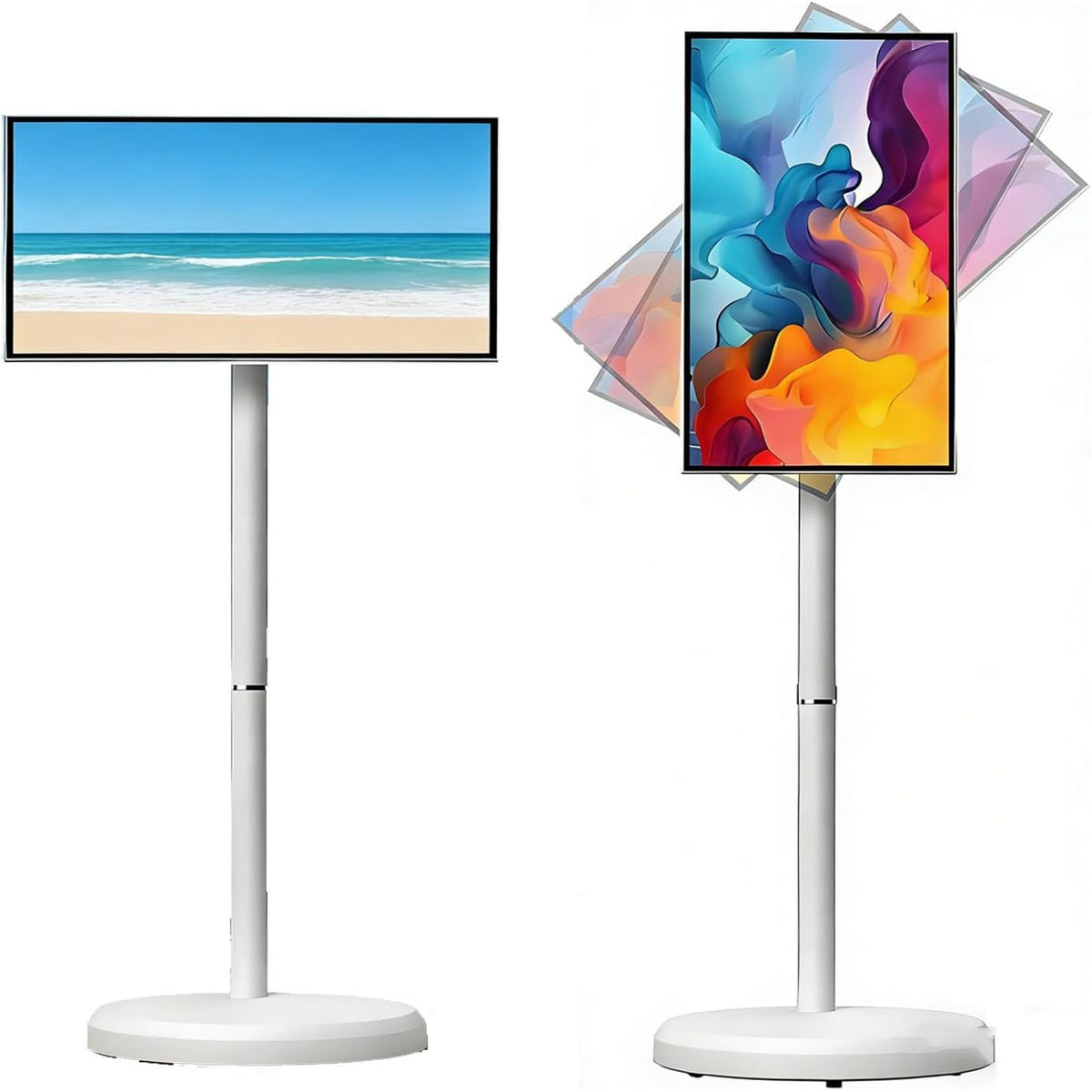 Téléviseur portable, 180 mm, 24 pouces, avec étagères, 8 Go, 128 Go, pour le bureau, BEESOM