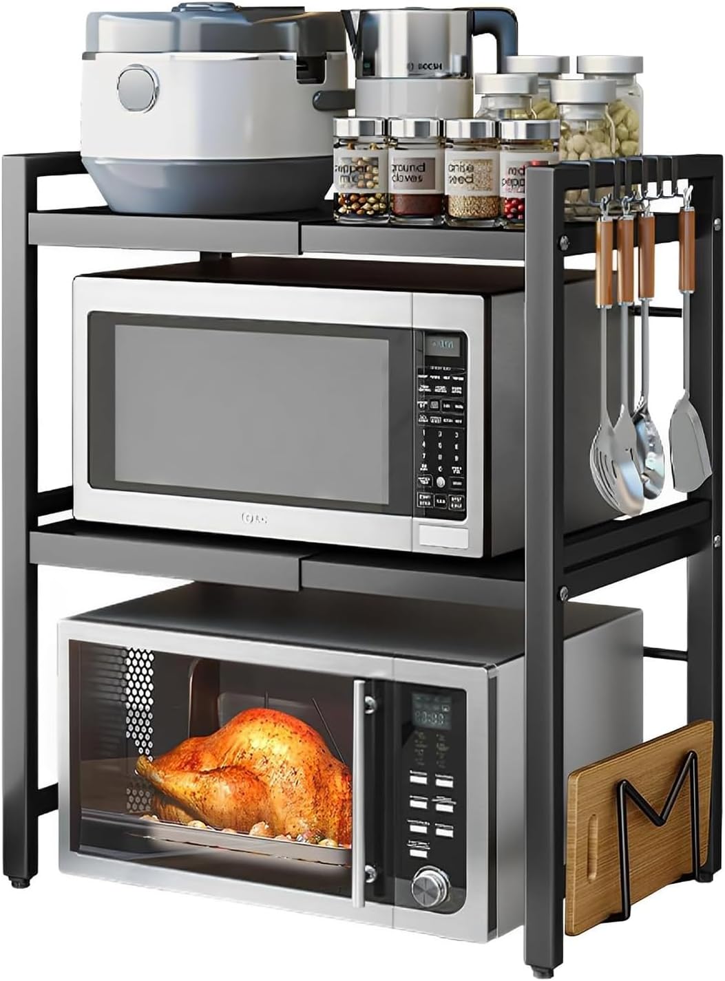 Support pour micro-ondes, 36 × 42 × 79 cm, 3 niveaux, pour la cuisine