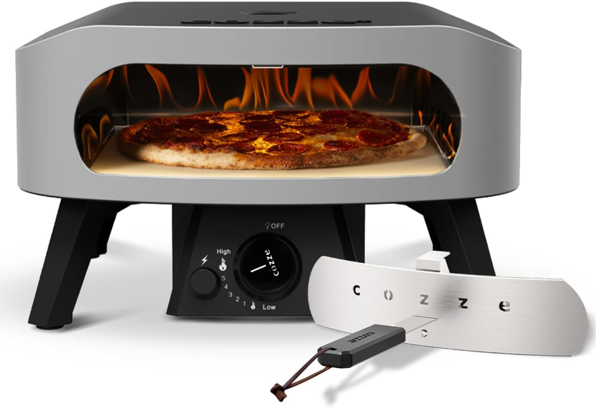 Four à pizza, 34,5 × 34,5 cm, 13 pouces, acier inoxydable, noir, cozze