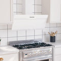 Hotte aspirante, 90 cm, 10,06 kg, acier, verre, blanc, pour la cuisine, pour le jardin