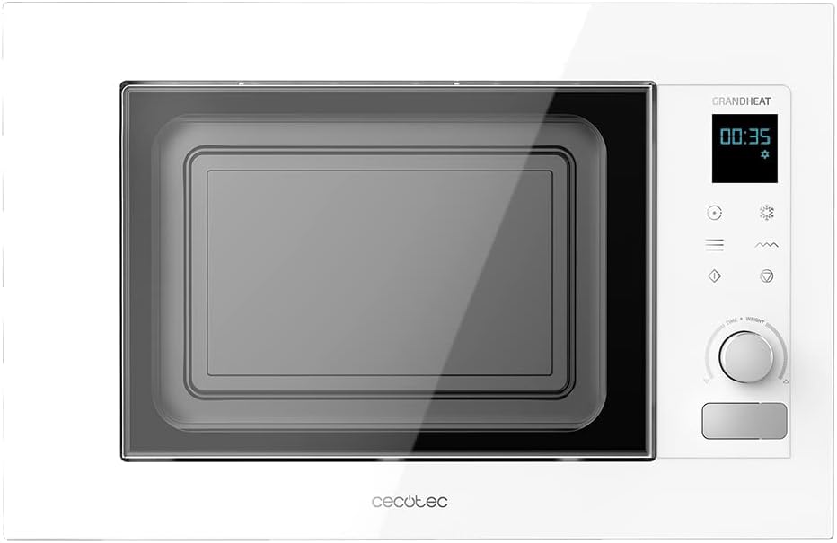Cecotec four à micro-ondes, 1200 W, 21 L, blanc, encastrable, grill