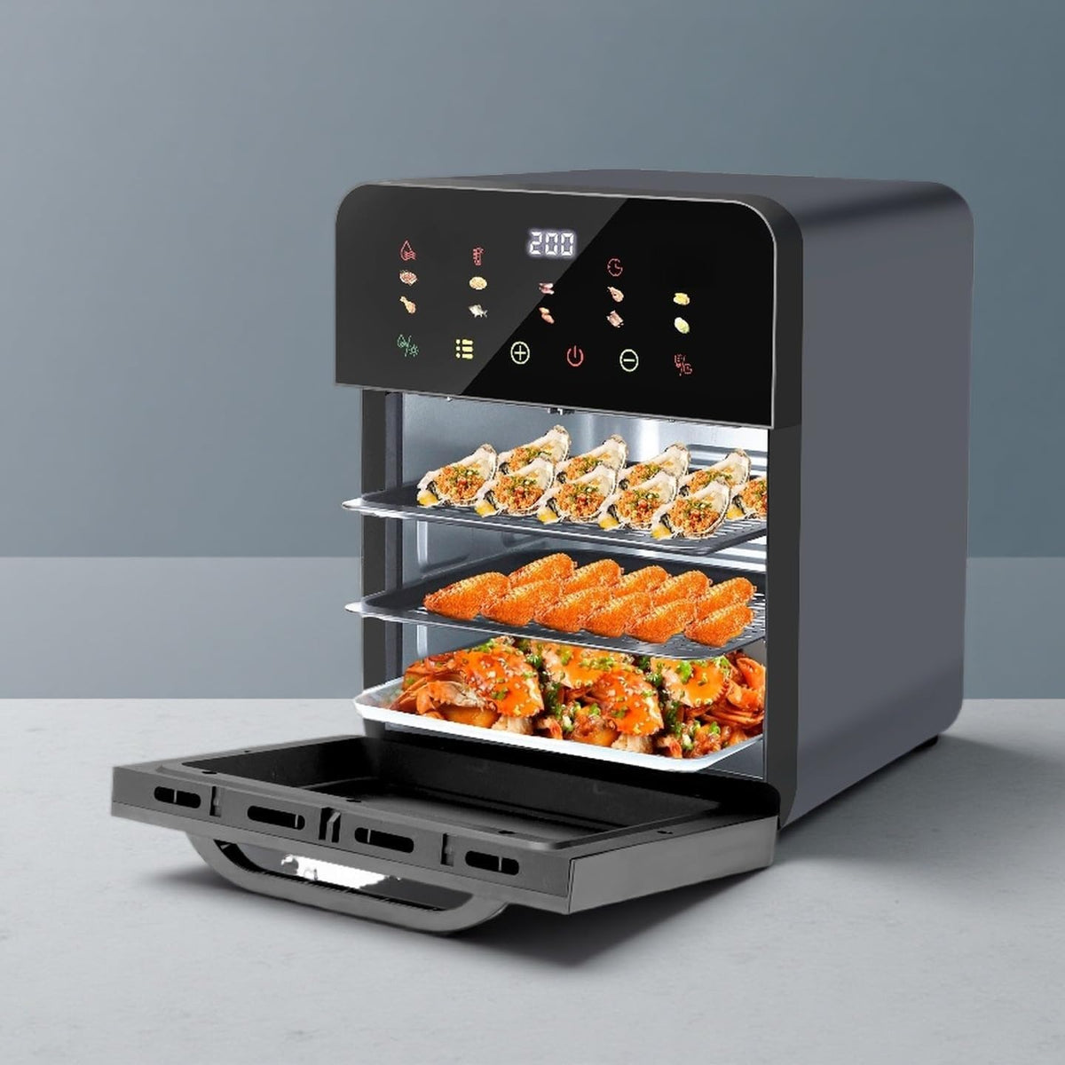 Mini-four, 12 L, convection, électrique, 8 en 1, WEIMILOR