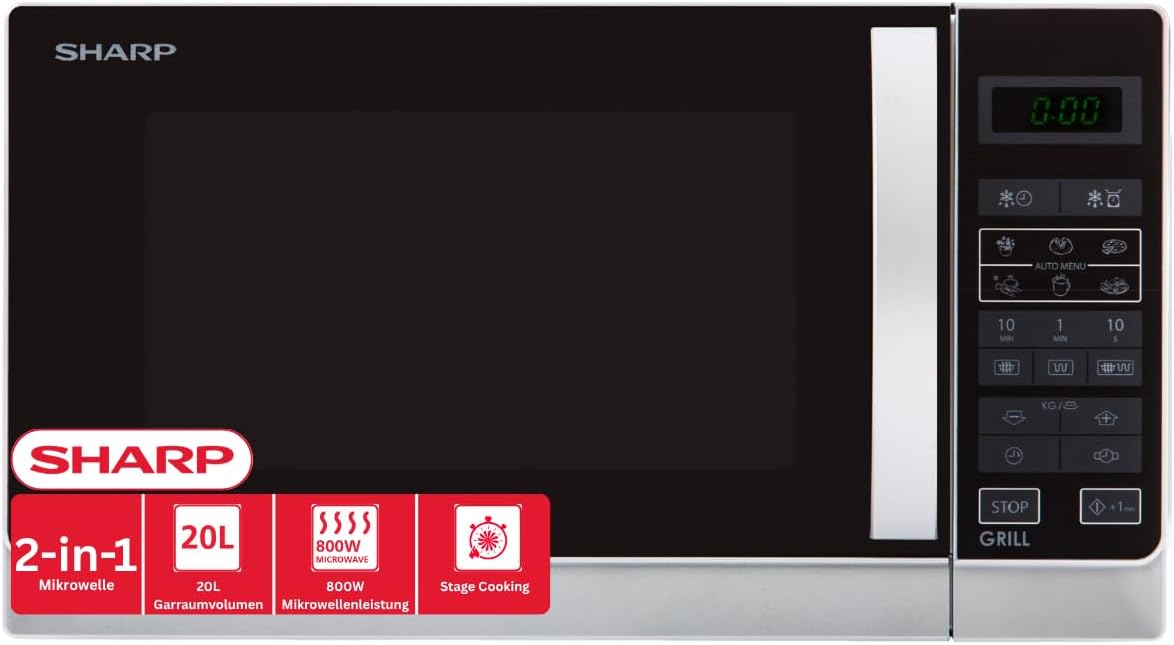 Sharp R642INW four à micro-ondes, 20 L, noir