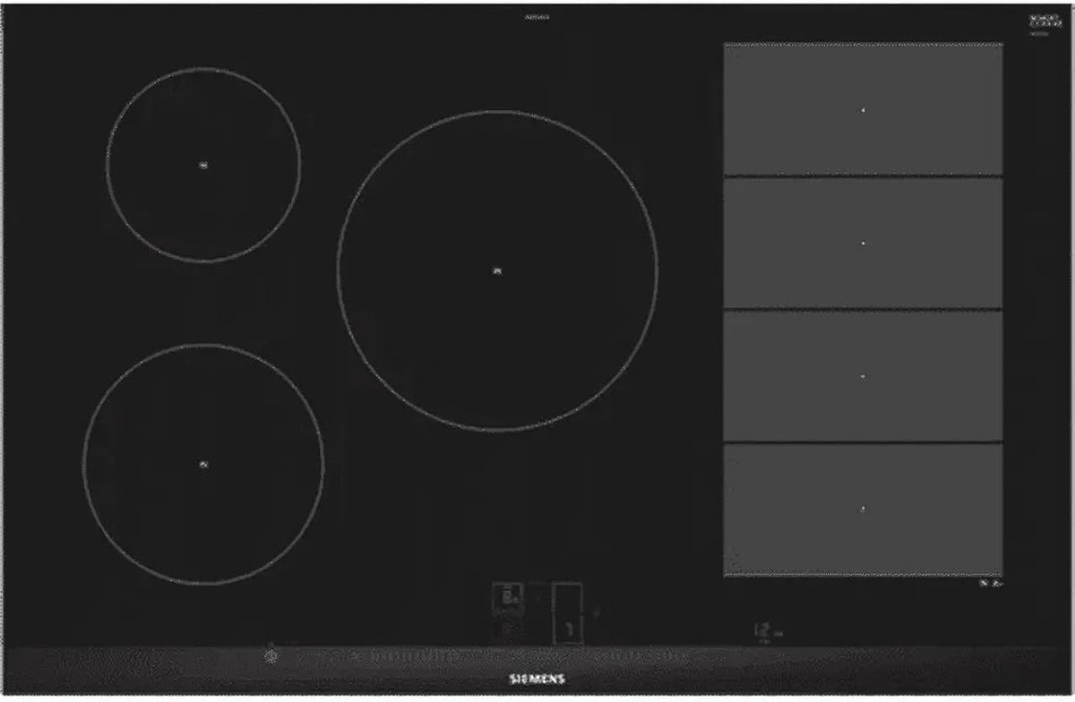 Siemens EX875LVC1E table de cuisson, 51 × 812 × 520 mm, acier inoxydable, noir, induction