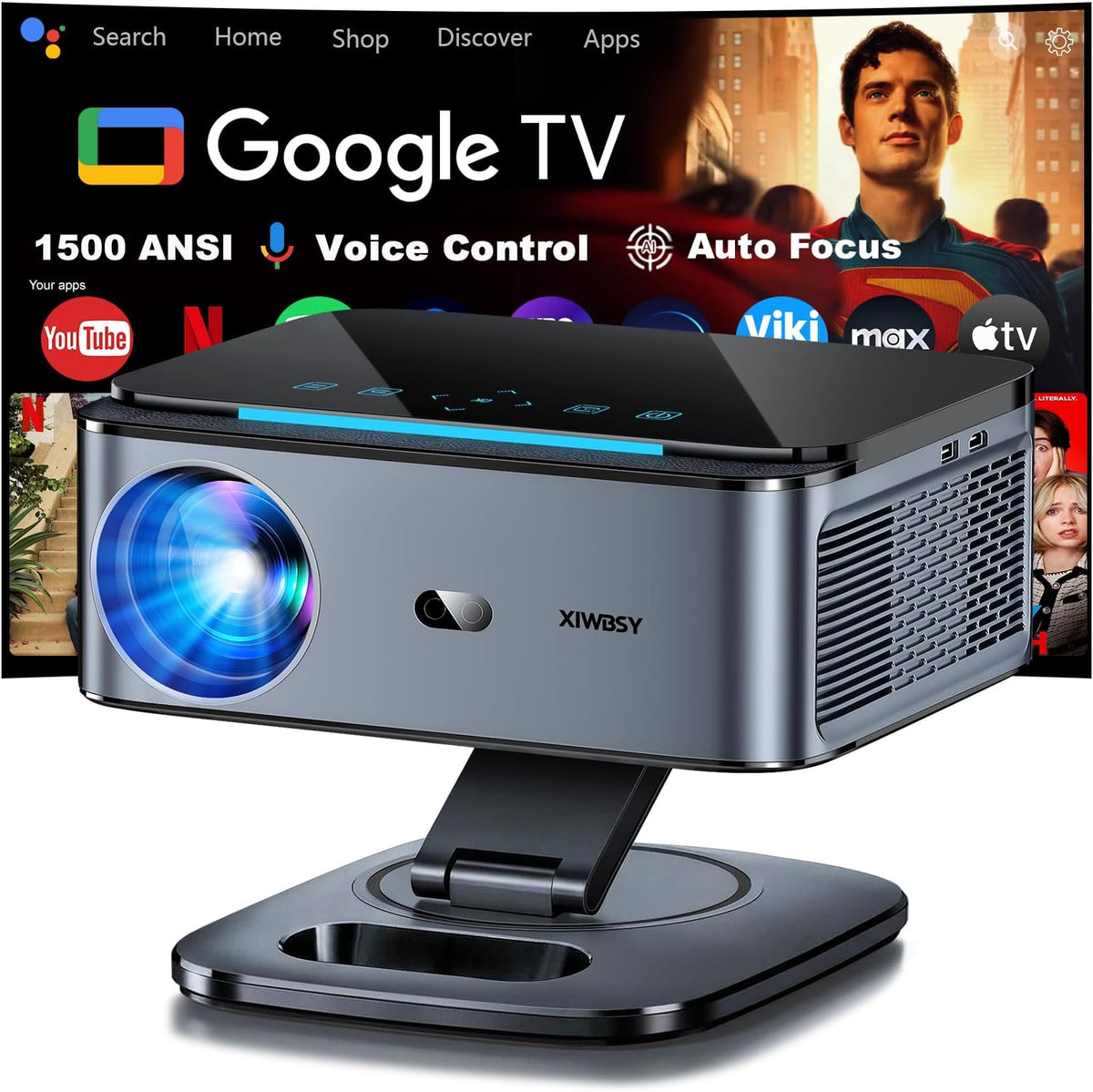 Vidéoprojecteur, avec Wi-Fi, Google TV, 4K, XIWBSY