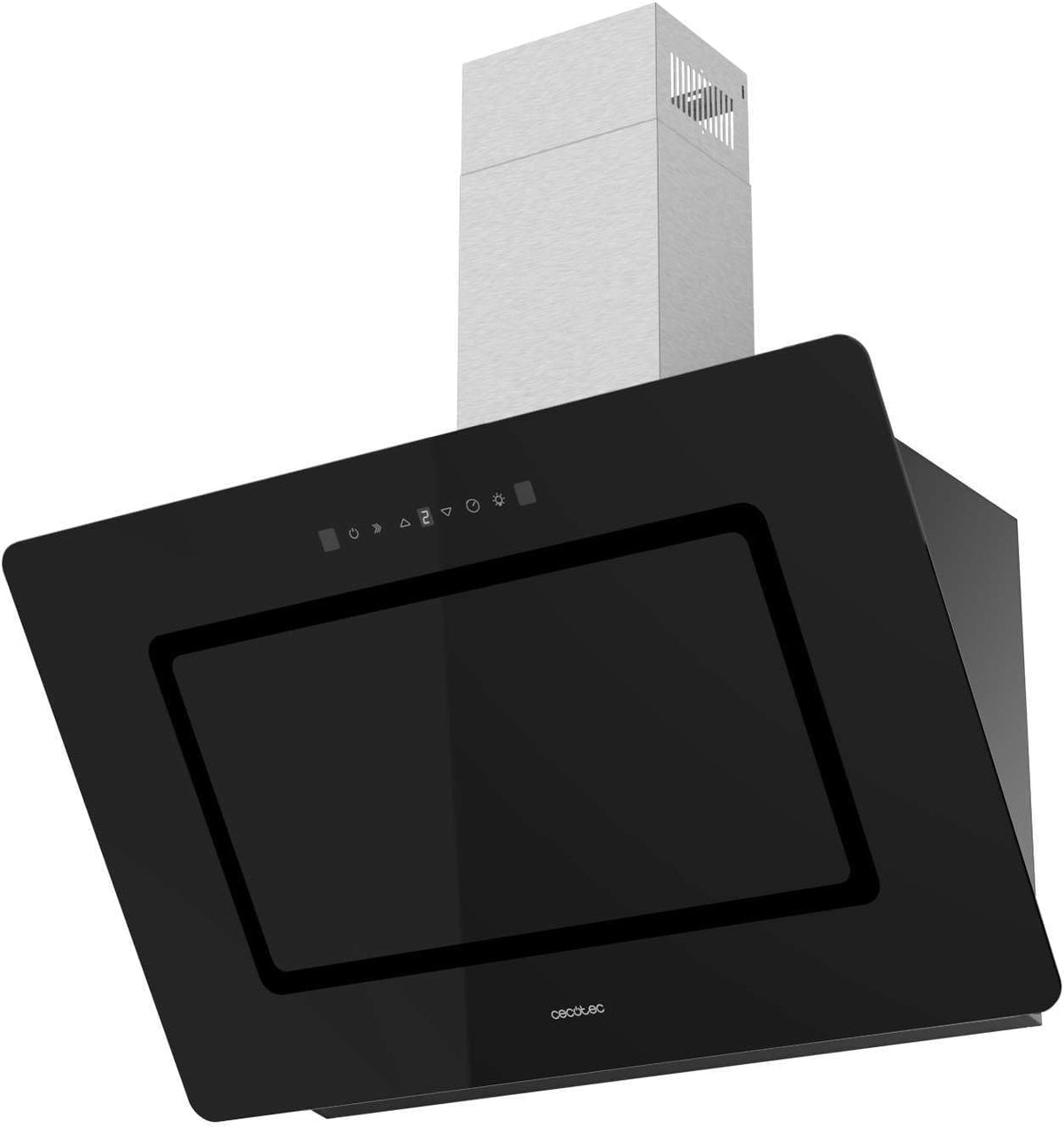 Cecotec DT 908002 hotte aspirante, 90 cm, 800 m³/h, 210 W, verre, noir