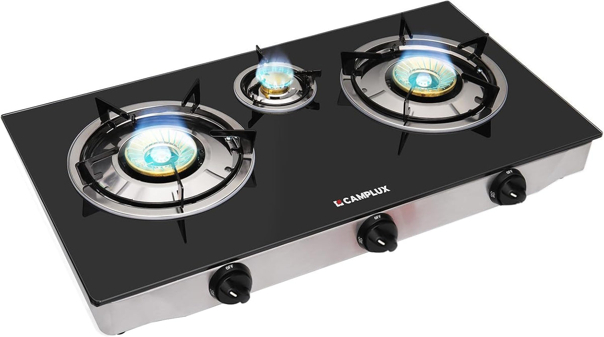 Table de cuisson TC03GBEU, 72,5 × 38,5 × 8,5 cm, 6,25 kW, à gaz, 3 feux, CAMPLUX