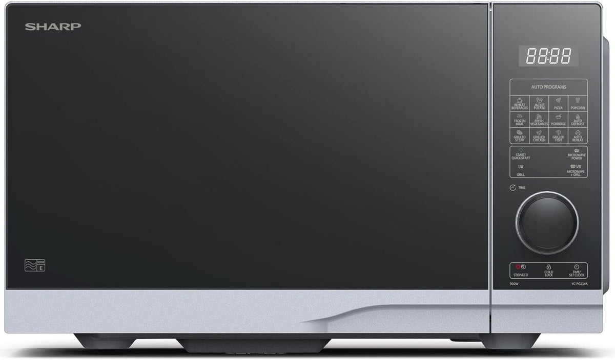 Sharp YC-PG254AE-S four à micro-ondes, 48,3 × 28,1 × 40,3 cm, 25 L, noir, grill